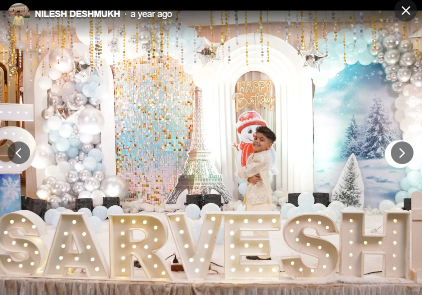 Paris winter wonderland themed birthday with Eiffel Tower prop